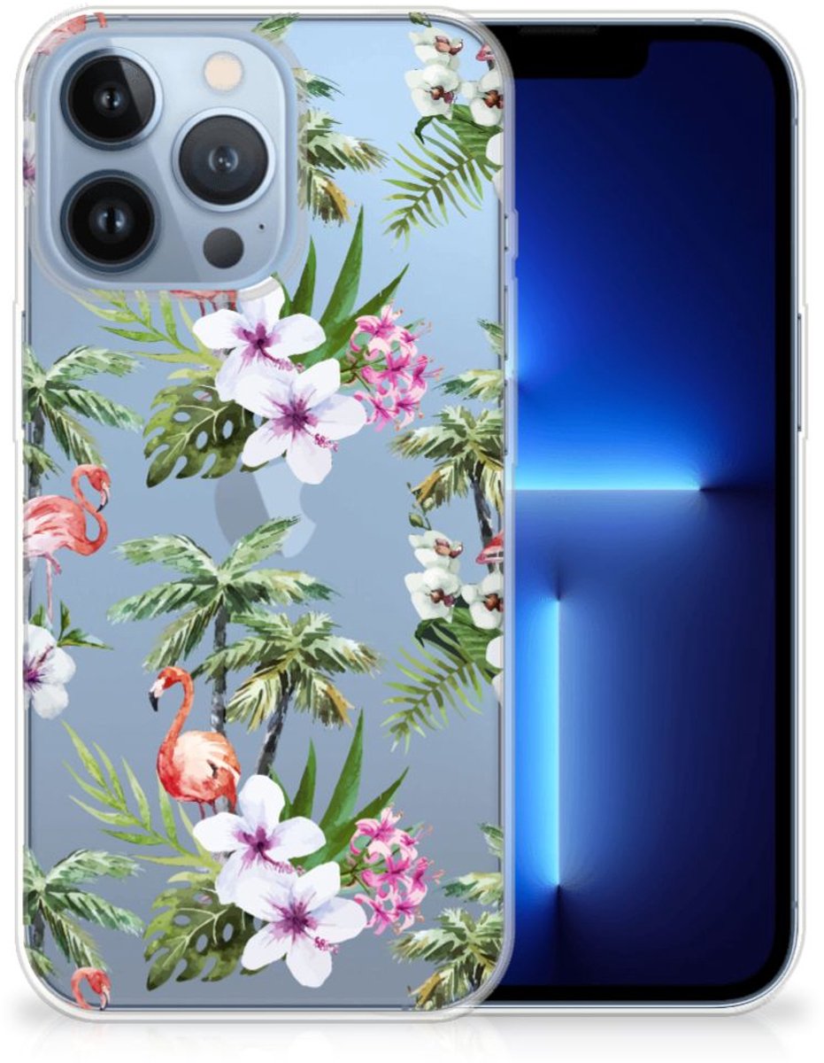 Apple iPhone 13 Pro TPU Hoesje Flamingo Palms