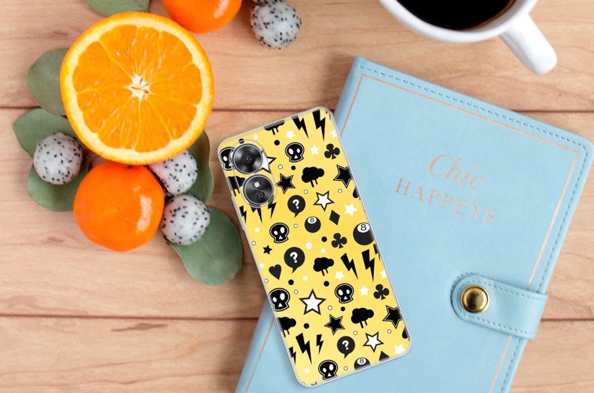 Back Cover voor Silicone Back Case OPPO A17 Punk Geel