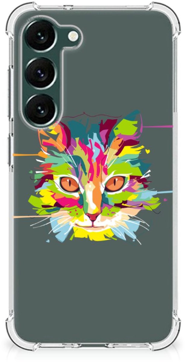 Back Cover voor Samsung Galaxy S23 Plus Stevig Bumper Hoesje Cat Color