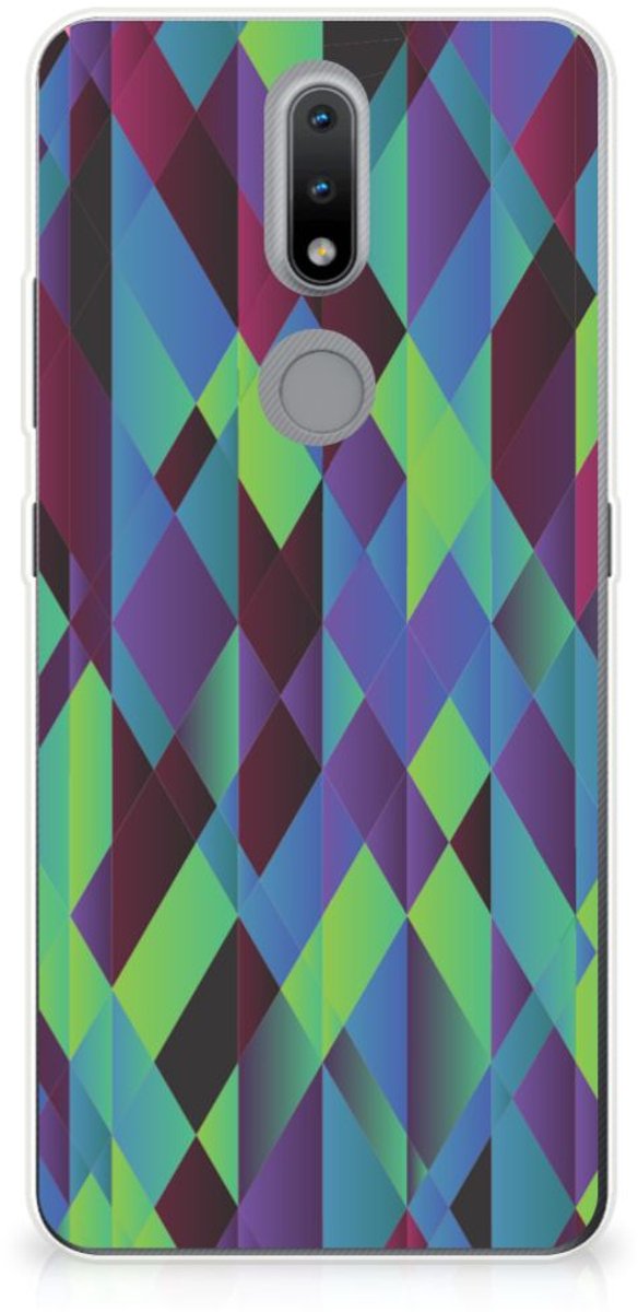 Nokia 2.4 TPU Hoesje Abstract Green Blue