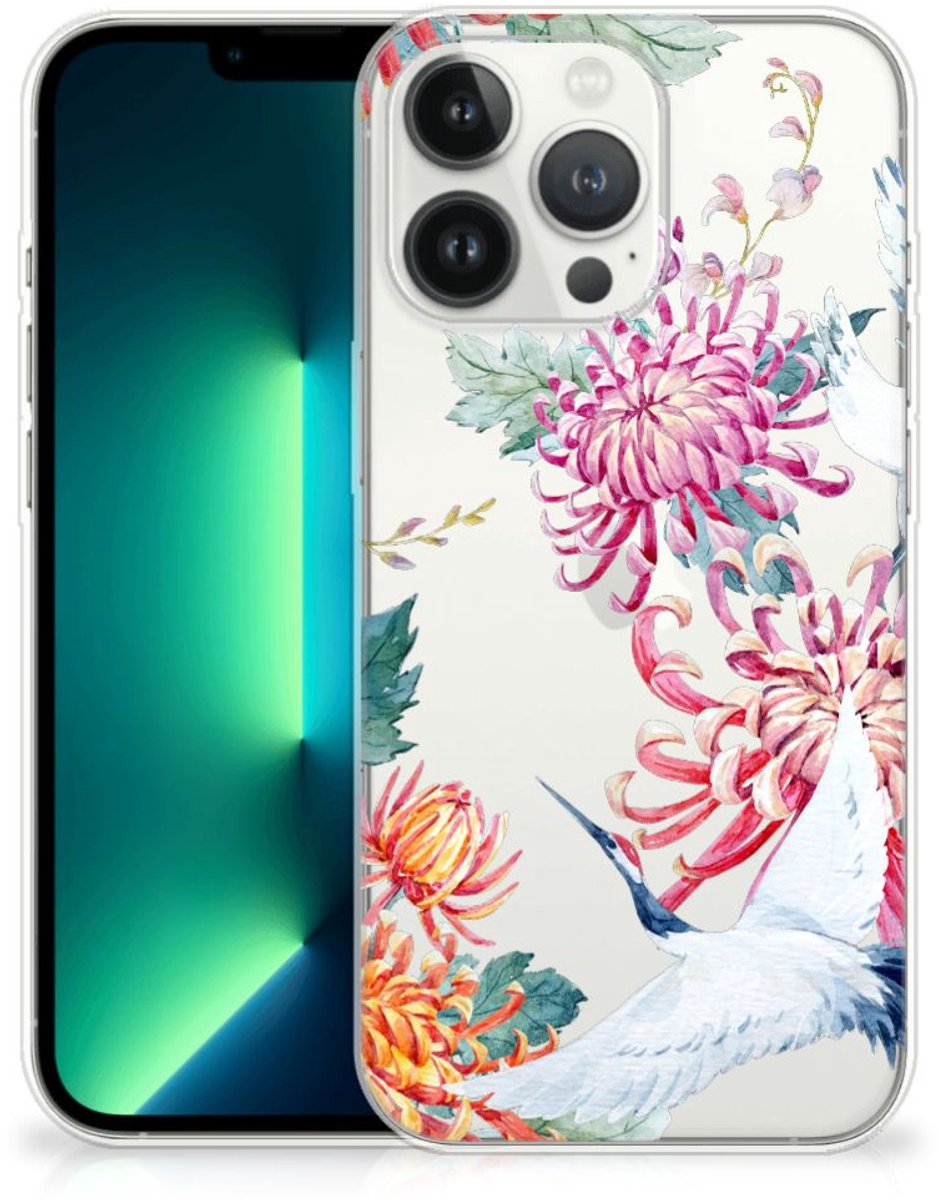 iPhone 13 Pro Max TPU Hoesje Bird Flowers