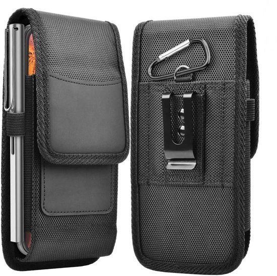 Cadorabo Étui mobile avec clip ceinture adapté pour LG OPTIMUS L7 en NOIR - Étui de protection pratique avec mousqueton Case Cover avec porte-stylo