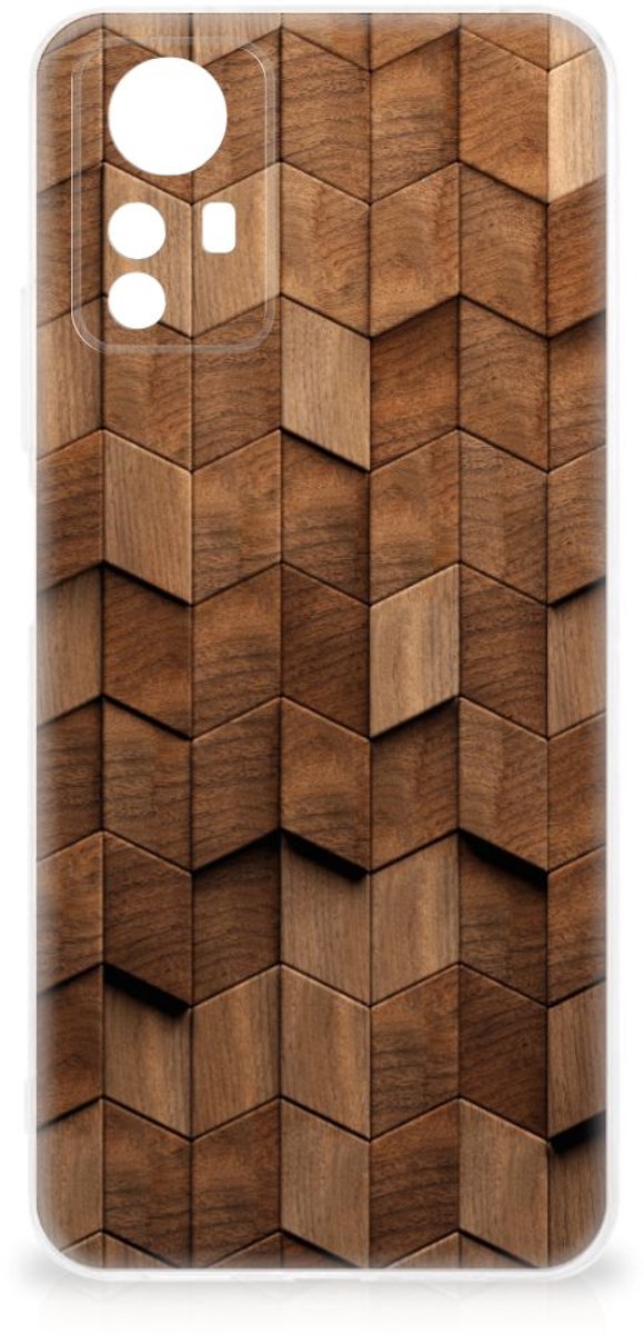 Bumper Hoesje voor Xiaomi Redmi Note 12S Wooden Cubes