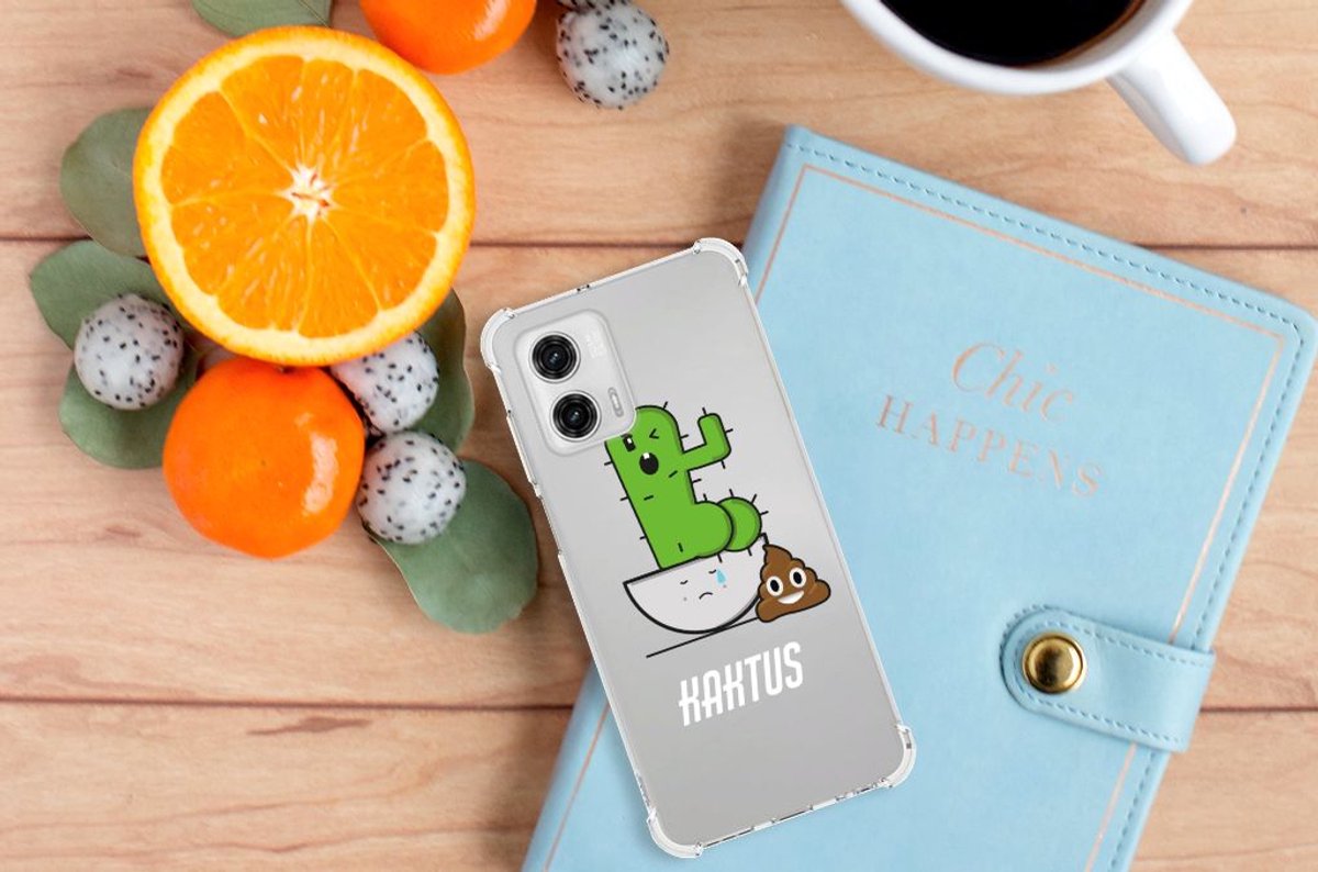 Motorola Moto G73 Stevig Bumper Hoesje Cactus Poo