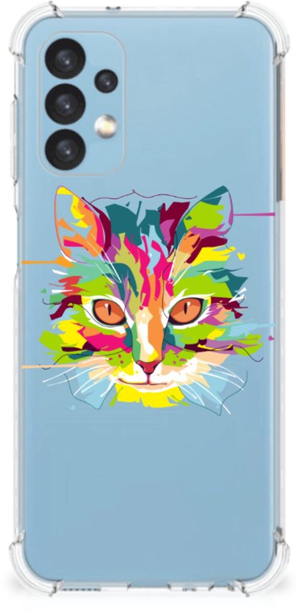 Samsung Galaxy A13 (4G) Stevig Bumper Hoesje Cat Color