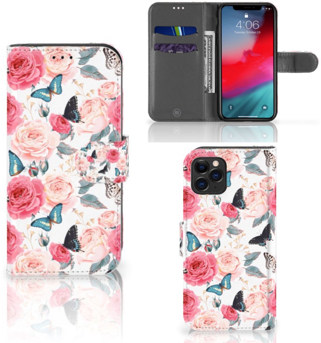 Apple iPhone 11 Pro Hoesje Butterfly Roses