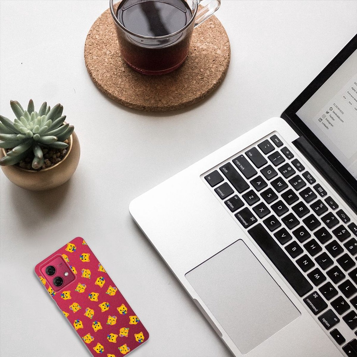TPU bumper voor Motorola Moto G84 Katten Emojis