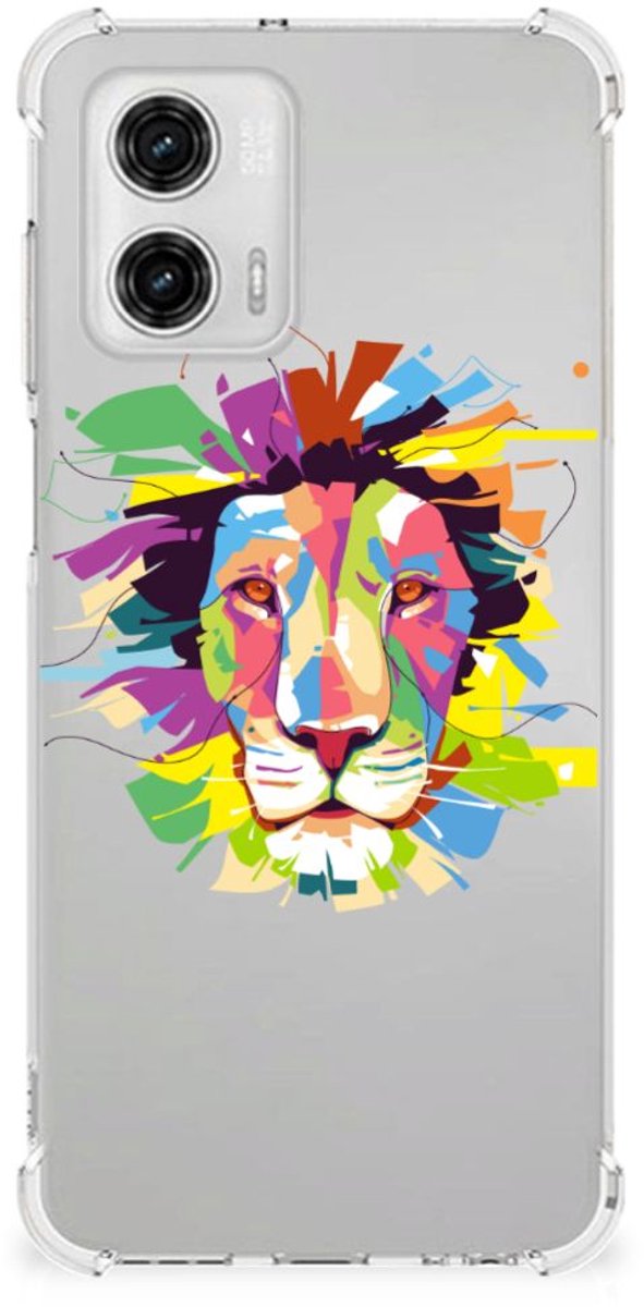 Motorola Moto G73 Stevig Bumper Hoesje Lion Color