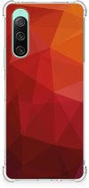 TPU Case Anti-Shock voor Shockproof Case voor Sony Xperia 10 V Polygon Red