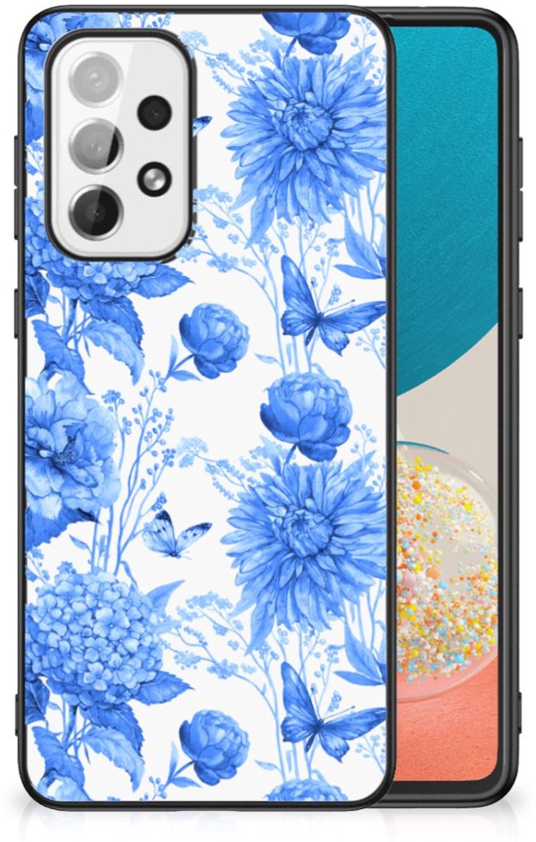 Bloemen Hoesje voor Samsung Galaxy A73 Flowers Blue