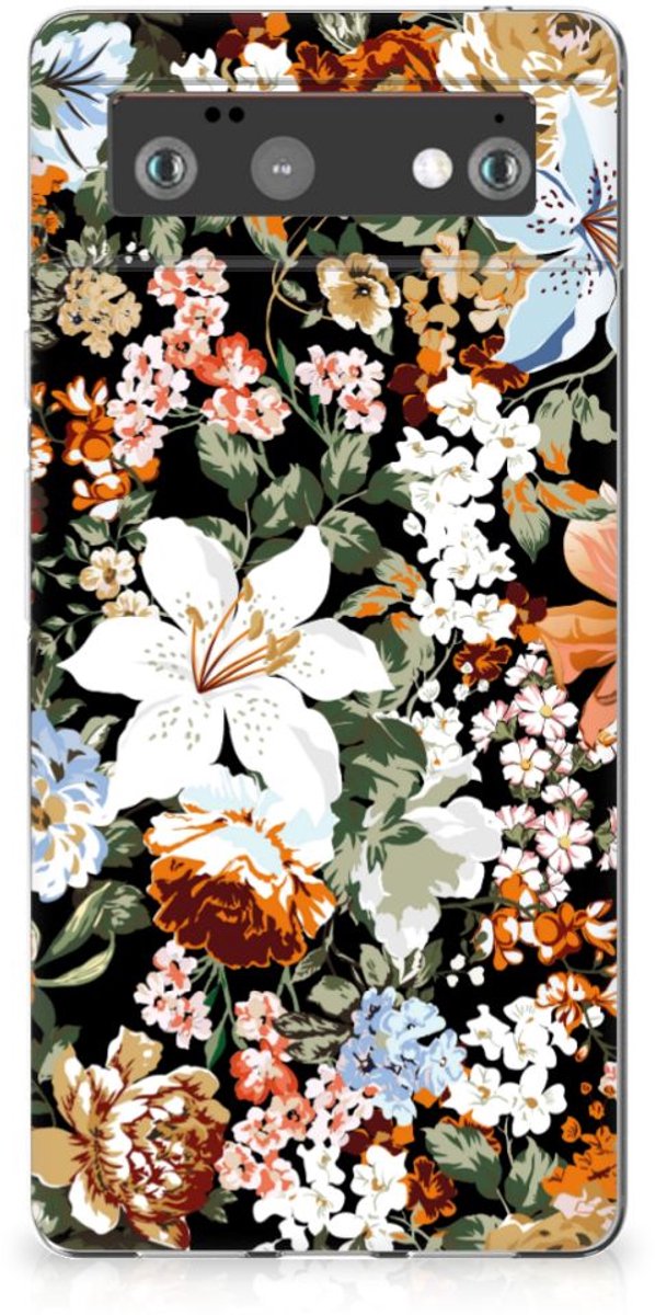 TPU Case voor Google Pixel 6 Dark Flowers