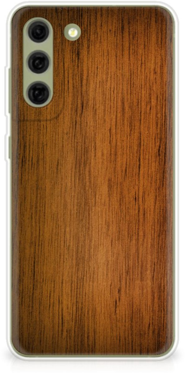 Samsung Galaxy S21FE Bumper Hoesje Donker Hout