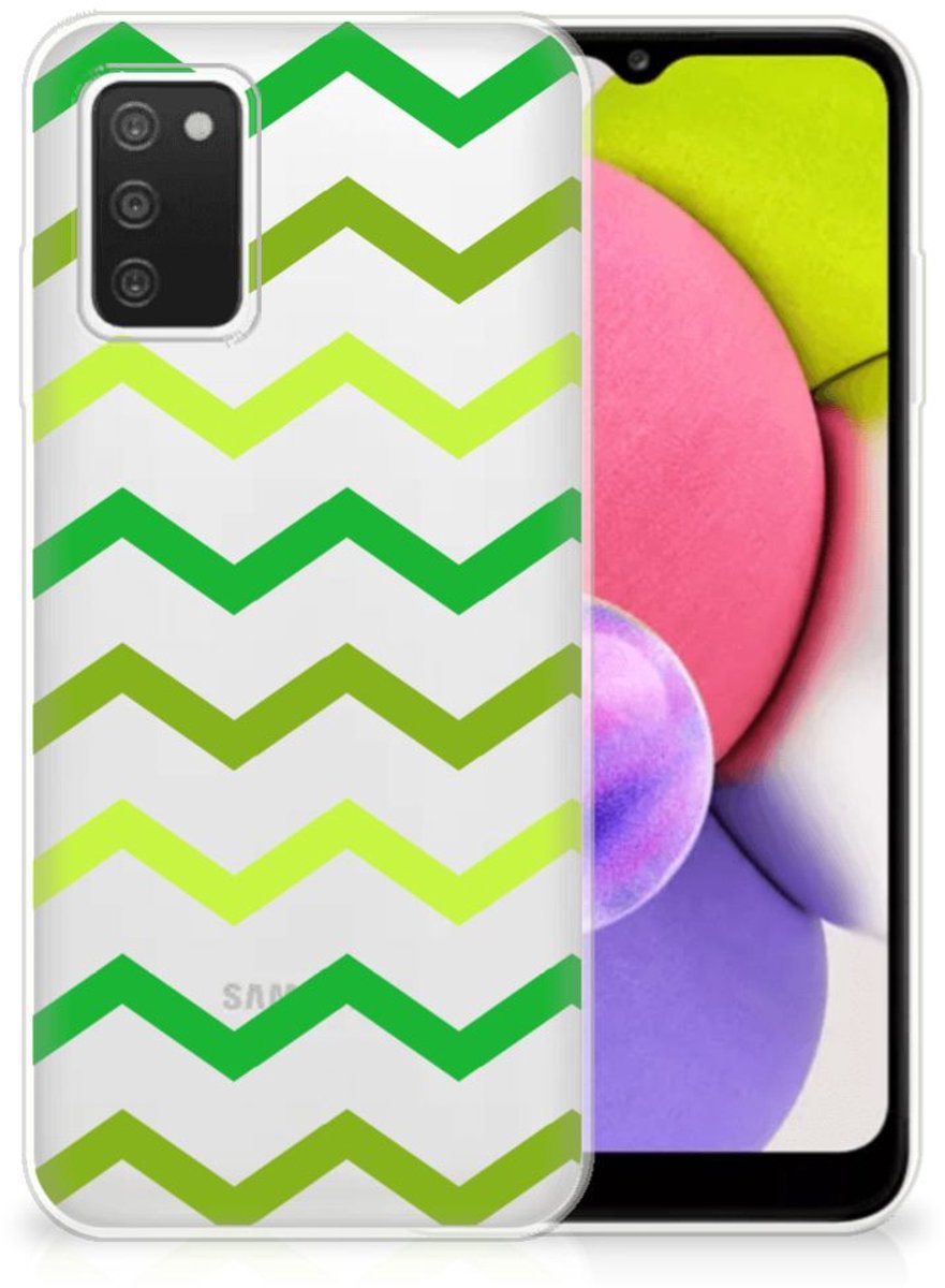 Samsung Galaxy A03S TPU bumper Zigzag Groen