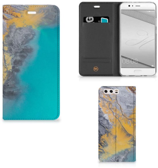 Coque Huawei P10 Plus Standcase Design Marble Blue Or