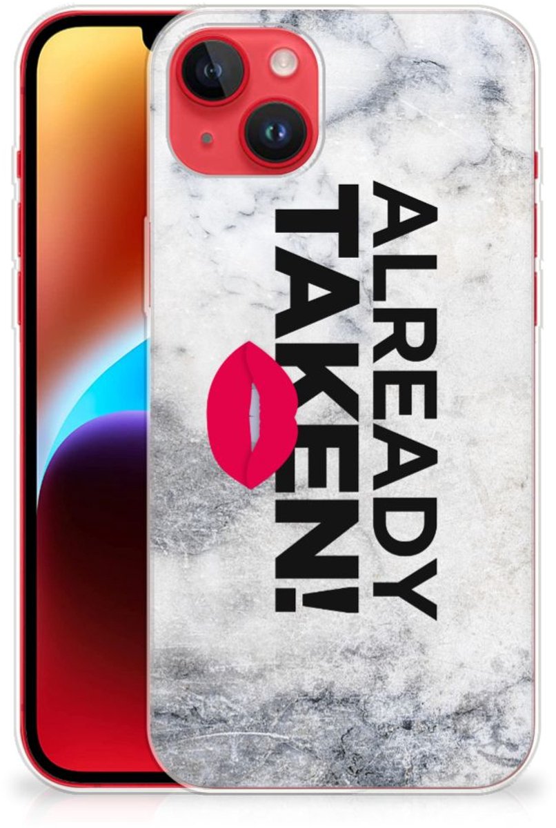 iPhone 14 Plus Siliconen hoesje met naam Already Taken White