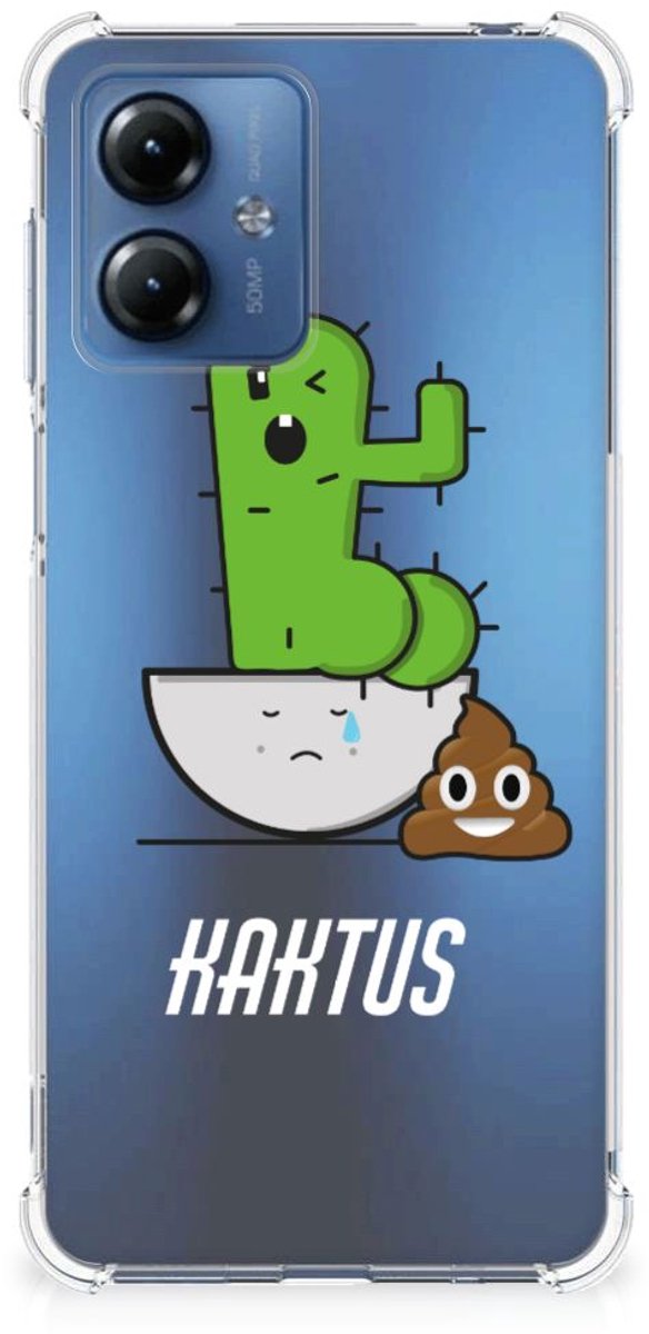Motorola Moto G14 Stevig Bumper Hoesje Cactus Poo
