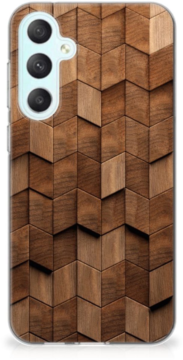 Bumper Hoesje voor Samsung Galaxy S23 FE Wooden Cubes