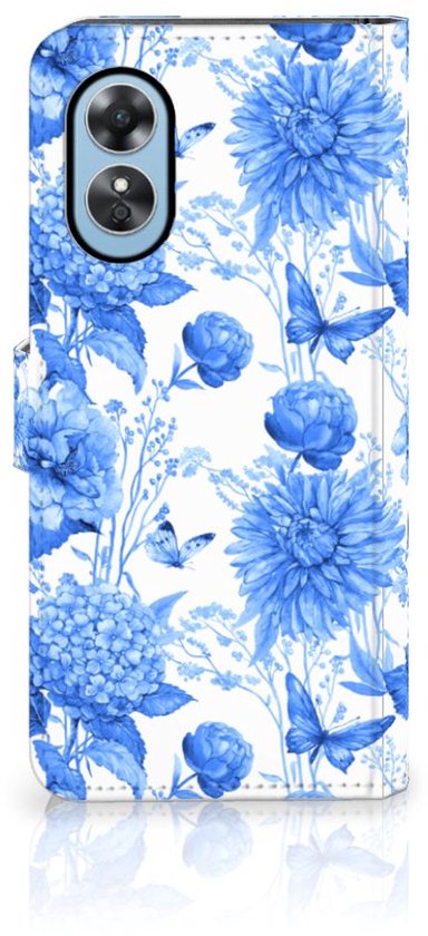 Étui pour OPPO A17 Flowers Blue