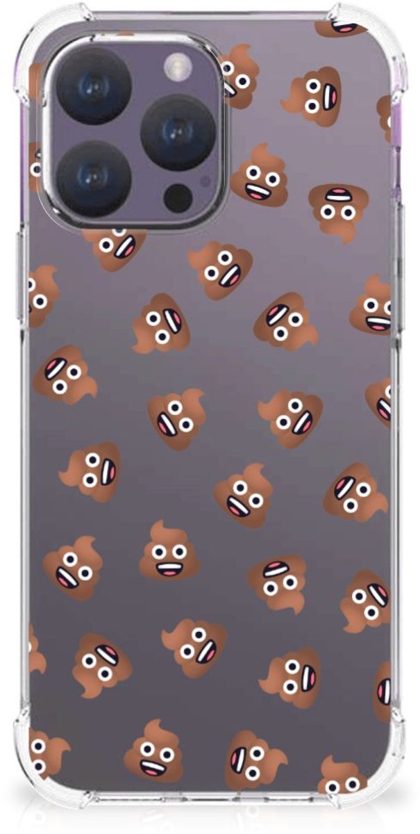 Doorzichtige Silicone Hoesje voor iPhone 15 Pro Max Poep Emojis