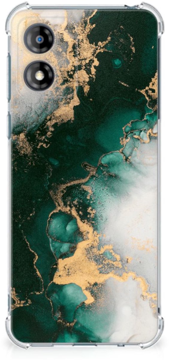 Anti-Shock Hoesje voor Motorola Moto E13 Marmer Groen