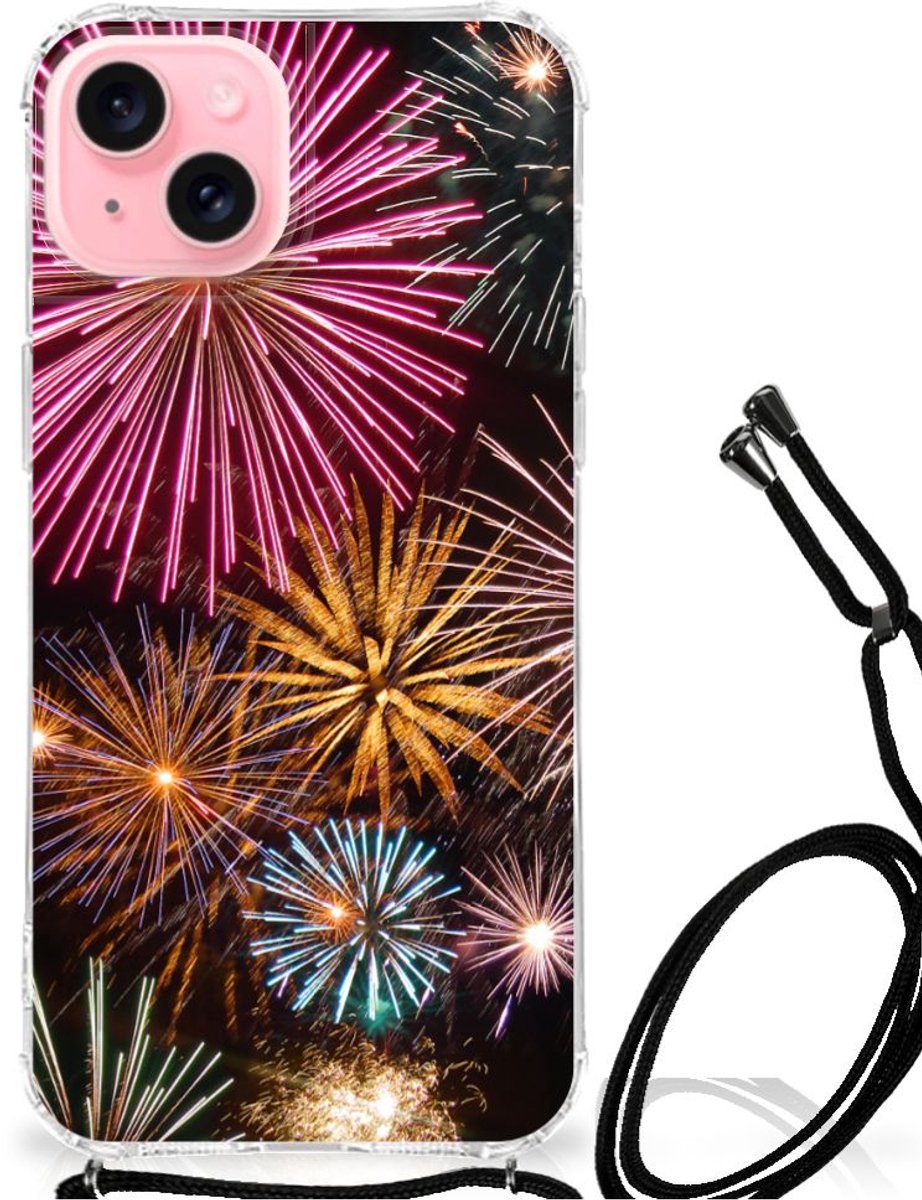 Back Cover voor iPhone 15 Plus Anti Shock Bumper Case Vuurwerk