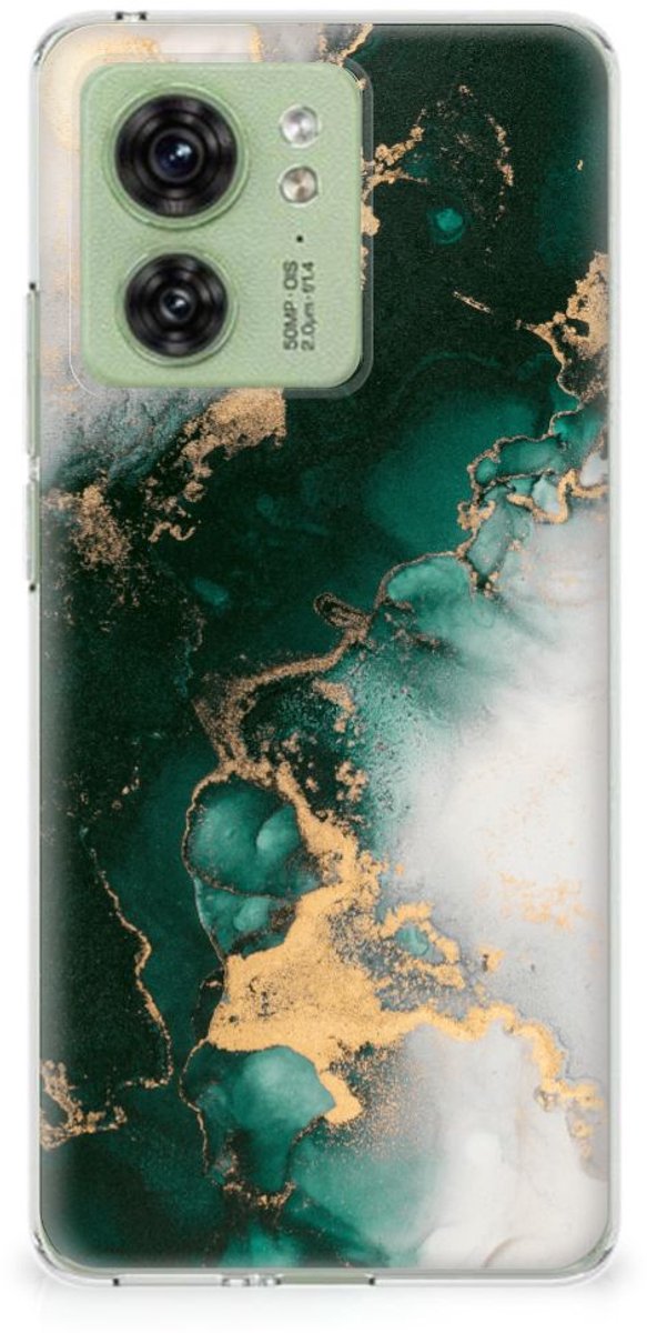 TPU Hoesje voor TPU Siliconen Hoesje voor Motorola Edge 40 Marmer Groen