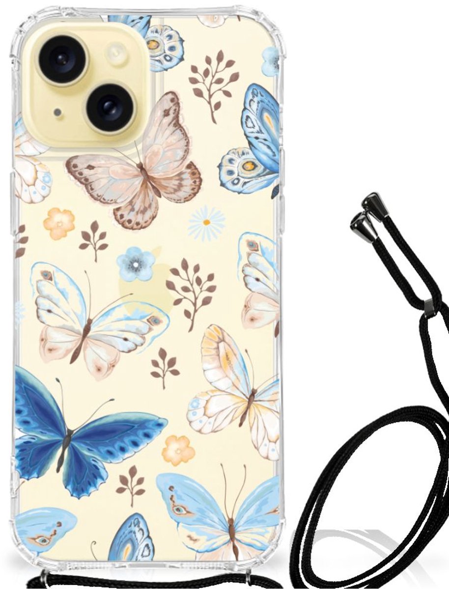 Case Anti-shock voor Apple iPhone 15 Vlinder