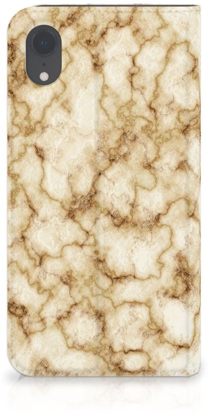 Couverture de livre iPhone XR avec fermeture magnétique Marble Goud