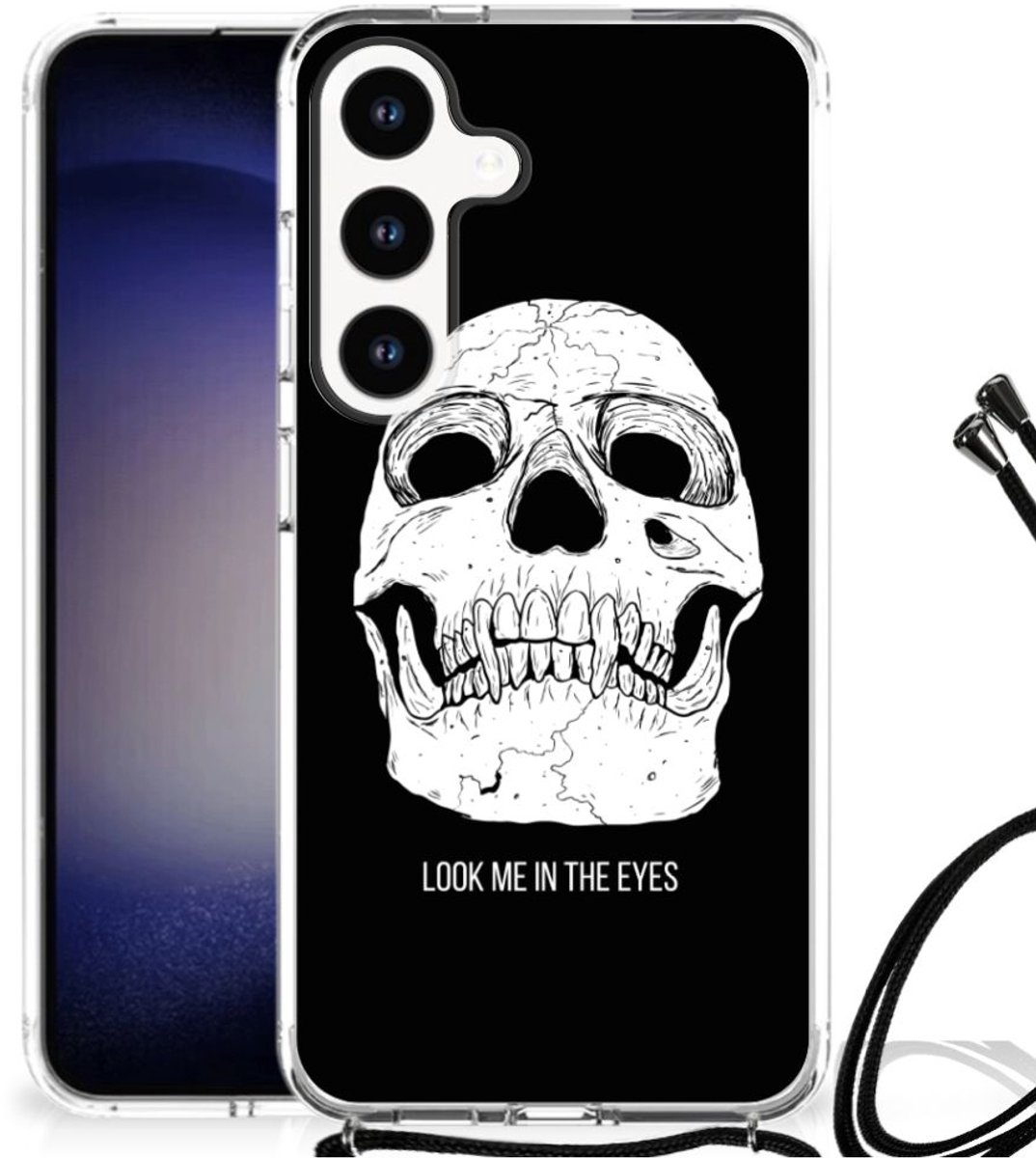 TPU Case Anti-Shock met Koord voor Extreme Case Samsung Galaxy S24 Skull Eyes