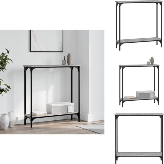 VidaXL Wandtafel 89x41x76,5 cm staal sonoma eikenkleurig VidaXL Wandtafel 89x41x76,5 cm staal sonoma eikenkleurig