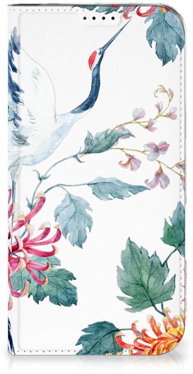 Book Case voor iPhone 16 Plus Hoesje maken Bird Flowers