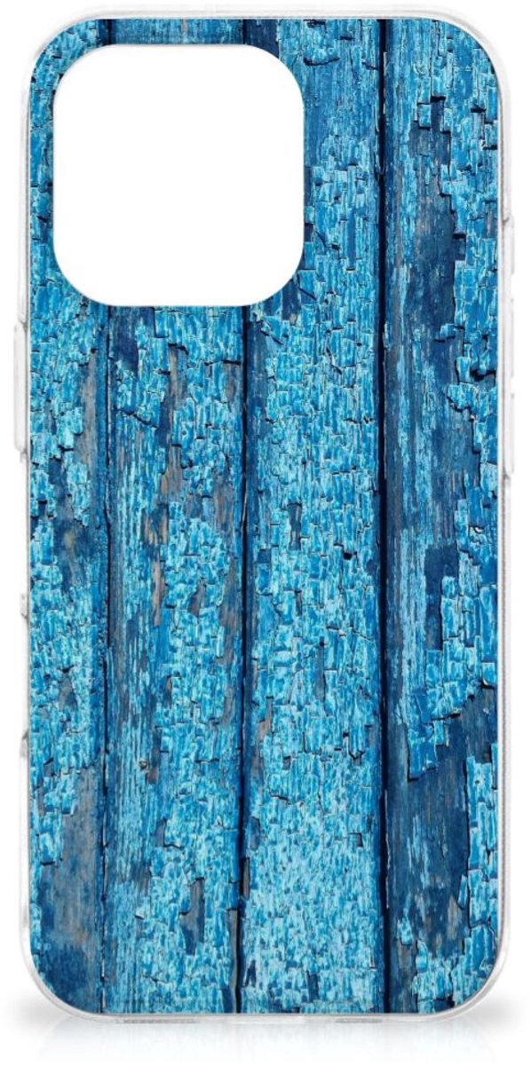 iPhone 16 Pro Max Bumper Hoesje Wood Blue
