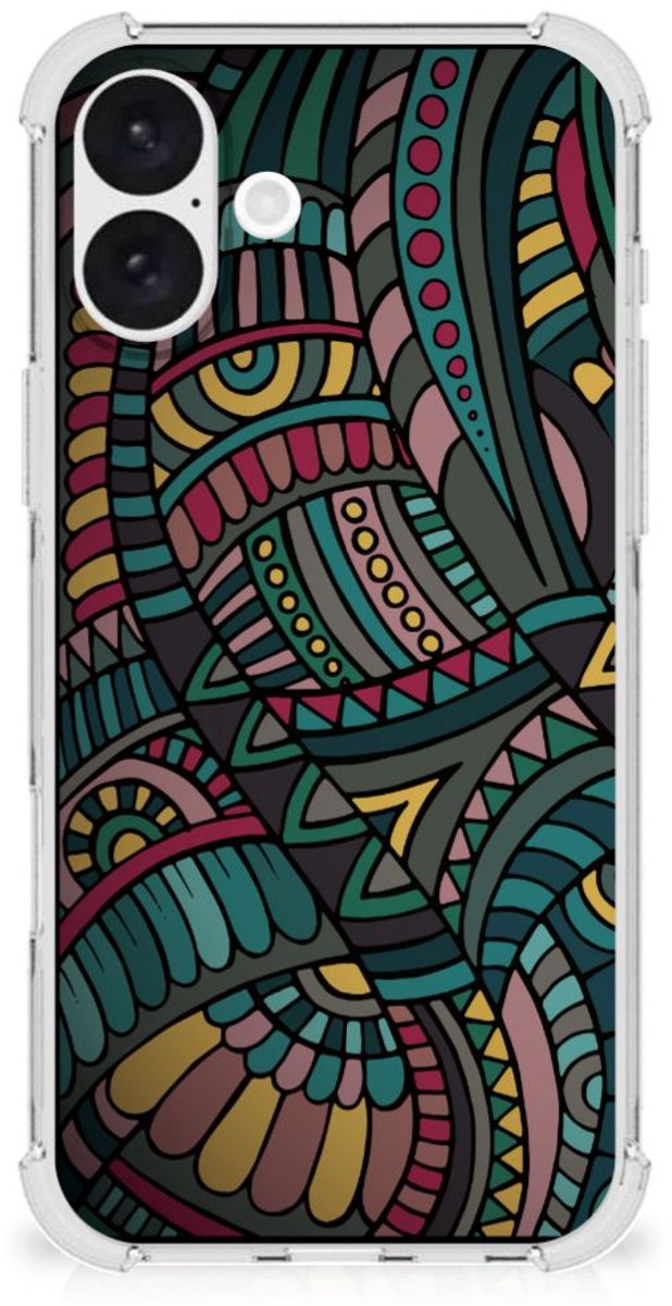 iPhone 16 Plus Doorzichtige Silicone Hoesje Aztec