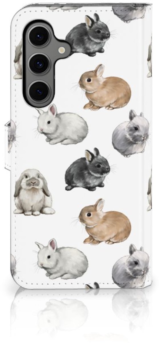 Telefoonhoesje met Pasjes voor Samsung Galaxy S24 FE Konijntjes