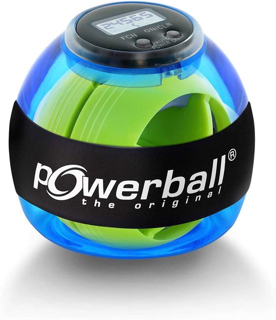 Powerball Autostart Core Gyroscopische handtrainer met metalen rotor en opwindmechanisme, transparant grijs
