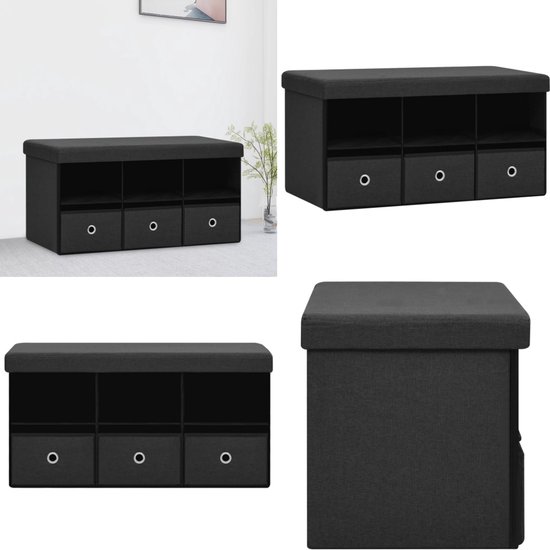 Blumtal Opbergbank 110x38x38 cm 2 Extra Opbergdozen - Slaapbank Blumtal Opbergbank 110x38x38 cm 2 Extra Opbergdozen - Slaapbank