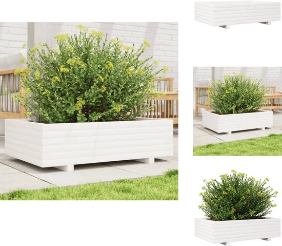 vidaXL Plantenbak verhoogd 100x100x33,5 cm staal wit