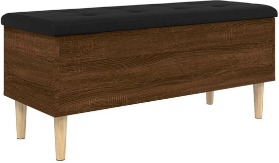 Opbergbankje 62x42x46 cm bewerkt hout zwart | -nl