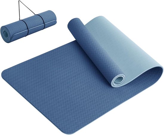 Good Nite Yogamat, Gymnastiek, Pilates Oefenmat voor vrouwen, antislip, dik 6 mm met draagriem, Tpe, 183 x 61 x 0,6 cm
