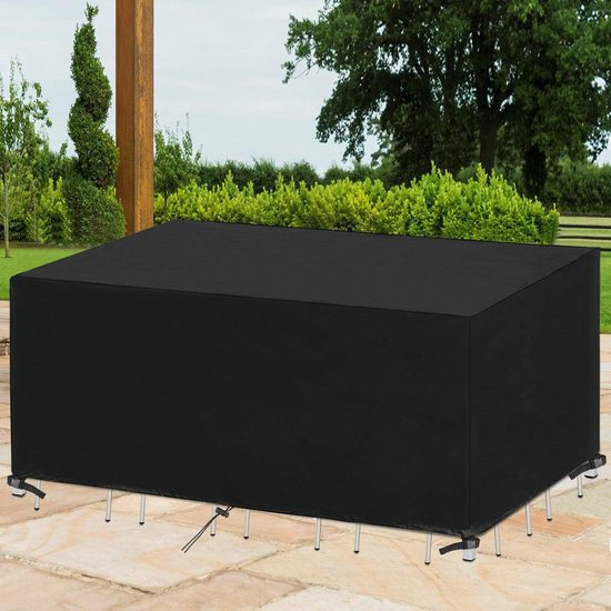 AOFOAE 220 x 220 x 120 cm waterdichte tuinmeubelafdekking, beschermhoes tuinmeubelen, afdekkingen voor tuinmeubelen, 600D Oxford-weefsel, groot zeil AOFOAE 220 x 220 x 120 cm waterdichte tuinmeubelafdekking, beschermhoes tuinmeubelen, afdekkingen voor tuinmeubelen, 600D Oxford-weefsel, groot zeil