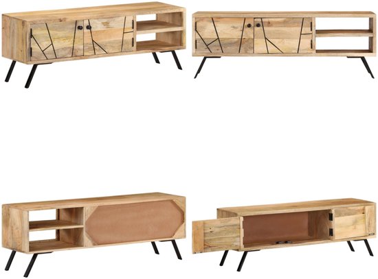 vidaXL Meuble TV 110x30x40 cm Bois de manguier massif - Meuble TV - Meubles TV - Meuble TV - Meuble TV