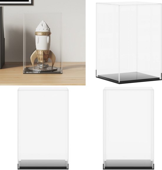 vidaXL Vitrine transparant 30x15x14 cm acryl, vitrinekast, display kast, vitrine box, stolp, display box, vitrinekastje, glazen stolp