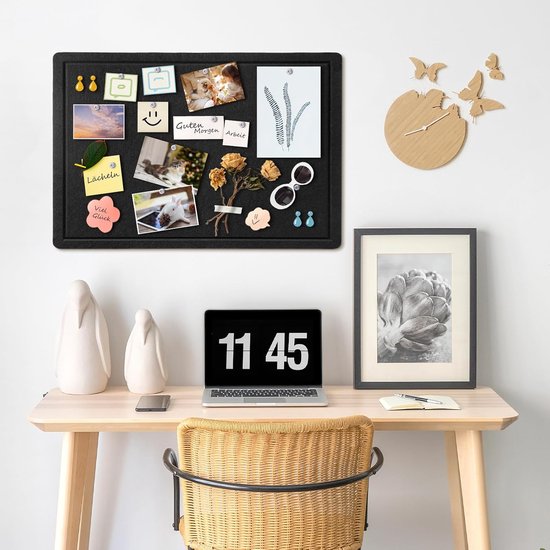 Prikbord, 84 x 59 cm viltbord - decoratief prikbord, alternatief voor de muur, opvouwbaar fotobord met zelfklevend Vision Board gebedsbord en 20 pinspelden - donkergroen Prikbord, 84 x 59 cm viltbord - decoratief prikbord, alternatief voor de muur, opvouwbaar fotobord met zelfklevend Vision Board gebedsbord en 20 pinspelden - donkergroen