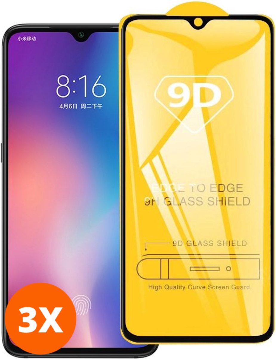 Mobigear Screenprotector geschikt voor Xiaomi Redmi Note 8 Glazen | Mobigear Premium Screenprotector - Case Friendly - Zwart (3-Pack)