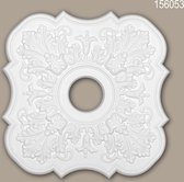 Rosace 156053 Profhome Élement décorative Élement pour plafond style Néo-Classicisme blanc 52,2 x 52,2 cm
