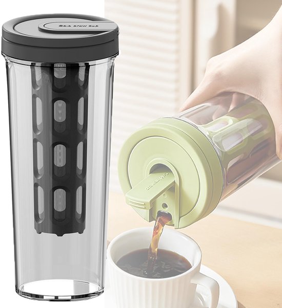 VA1KENE 60 oz Cold Brew Koffiezetapparaat met Roestvrij Staal Mesh Filter, 2 Quart (1,9 Liter) Heavy Duty Iced Coffee Maker w/Flip Cap Deksel en Uitloop VA1KENE 60 oz Cold Brew Koffiezetapparaat met Roestvrij Staal Mesh Filter, 2 Quart (1,9 Liter) Heavy Duty Iced Coffee Maker w/Flip Cap Deksel en Uitloop