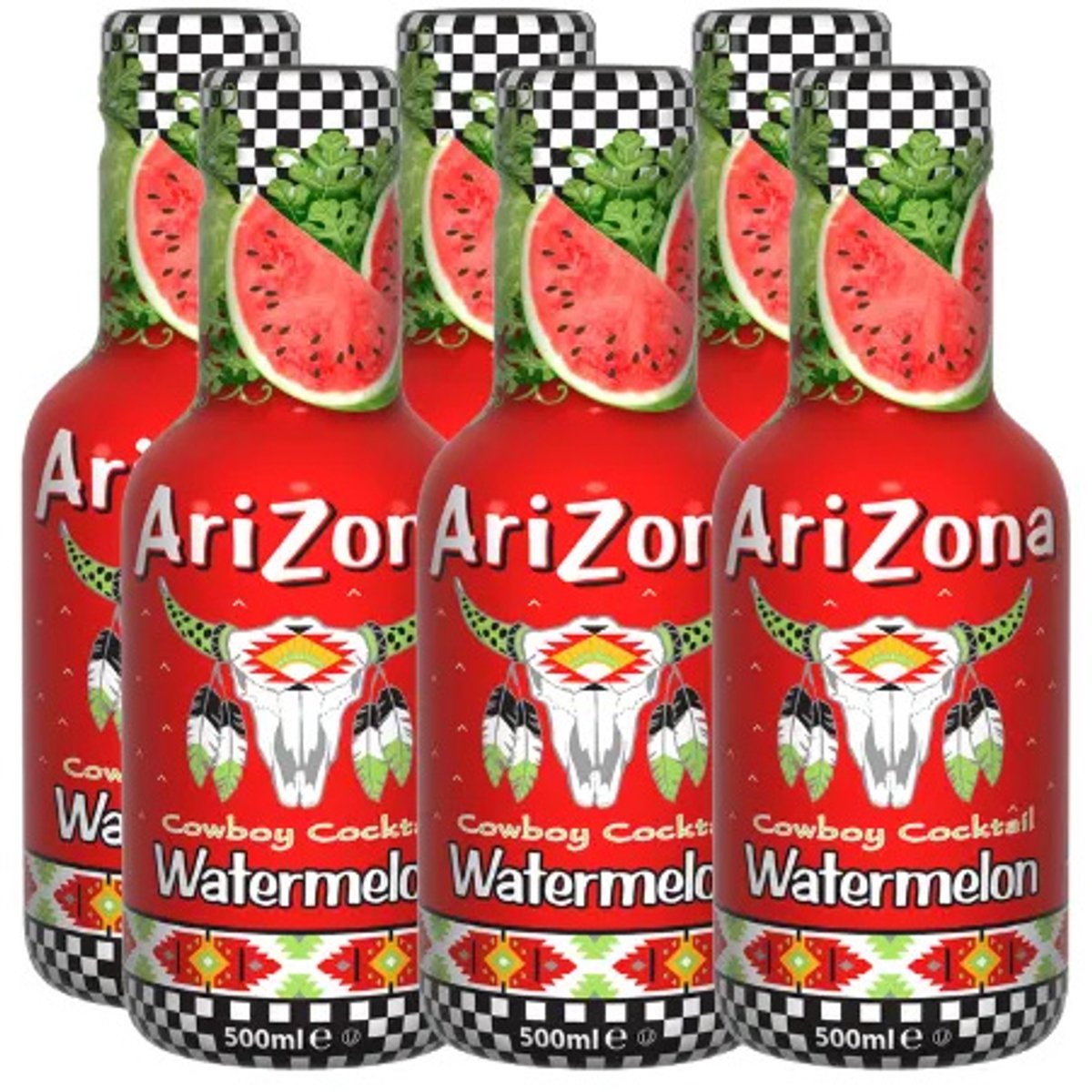 Arizona ijsthee Watermelon, flesjes van 0,5 L, pak van 6
