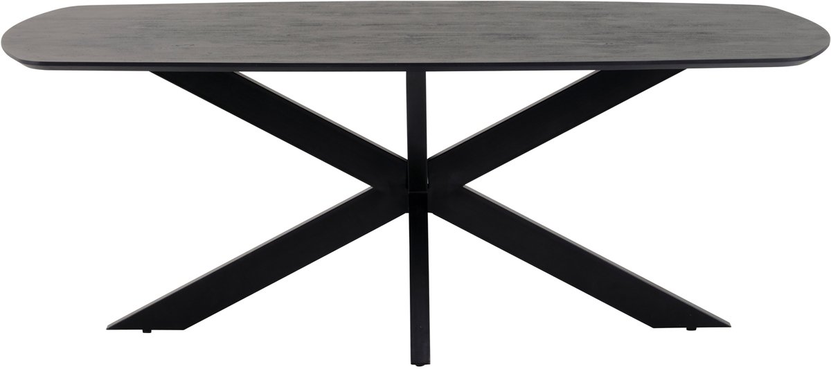 Eettafel Akagi 210 cm Deens ovaal Acacia - Zwart