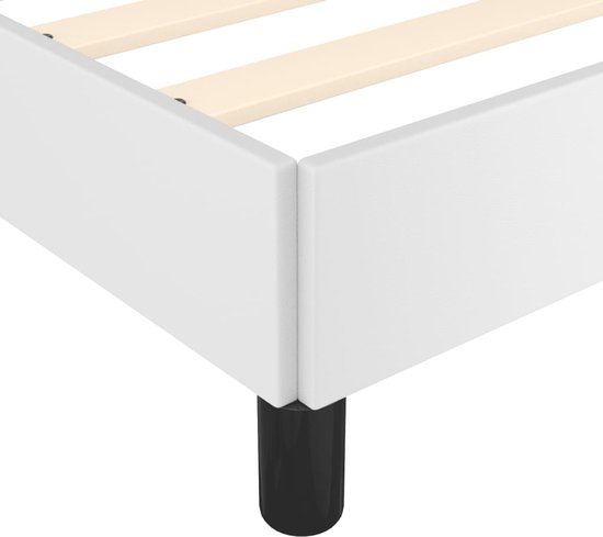 vidaXL Cadre de lit avec tête de lit Simili cuir Blanc 200x200 cm - Cadre de lit avec tête de lit - Encadrements de lit avec têtes de lit - Cadre de lit - Lit