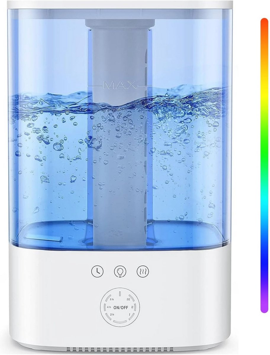 Luchtbevochtiger voor Kinderkamer met RGB Nachtlampje - 3,5L, Stil en Veilig voor Kinderen